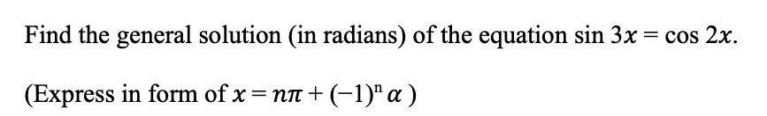 Solved Find the general solution (in radians) of the | Chegg.com