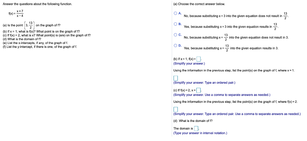 Solved Answer the questions about the following function. | Chegg.com