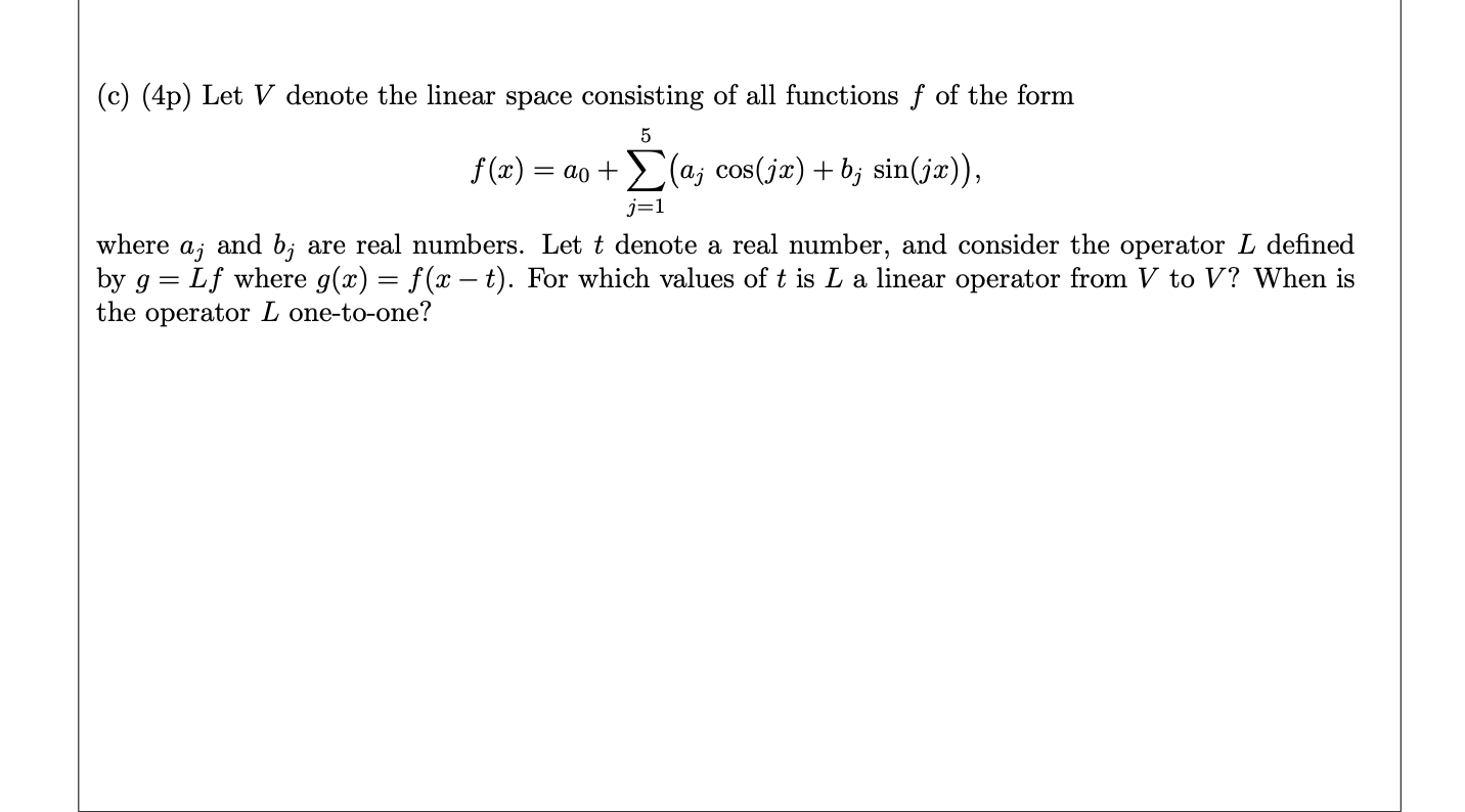 C 4p Let V Denote The Linear Space Consisting Chegg Com