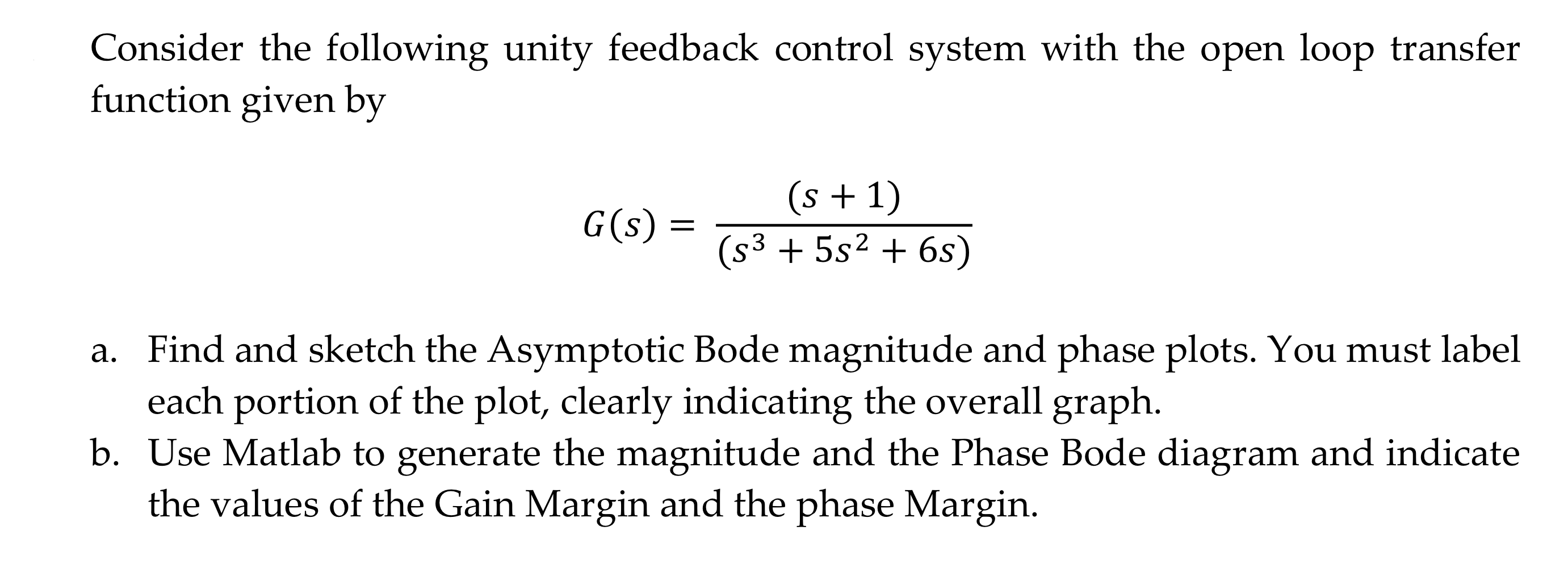 Solved Consider the following unity feedback control system | Chegg.com