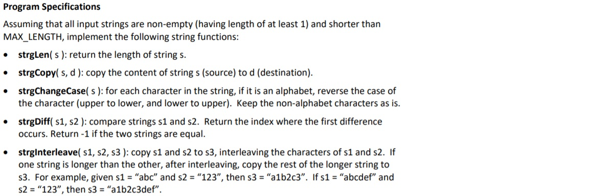 Solved Program Specifications Assuming that all input | Chegg.com