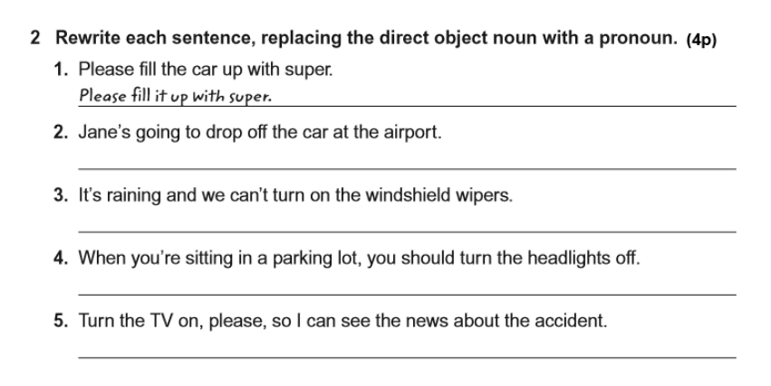 Solved 2 Rewrite Each Sentence, Replacing The Direct Object | Chegg.com