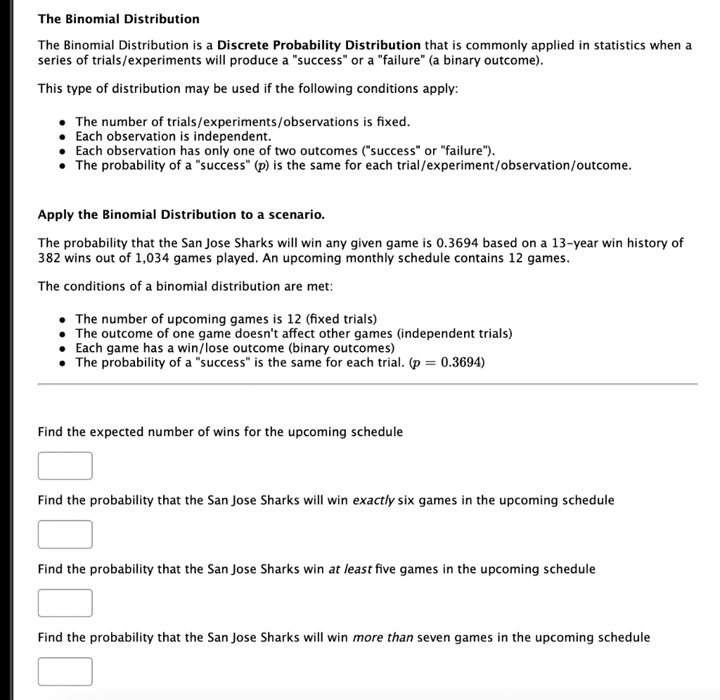 Solved The Binomial Distribution The Binomial Distribution | Chegg.com