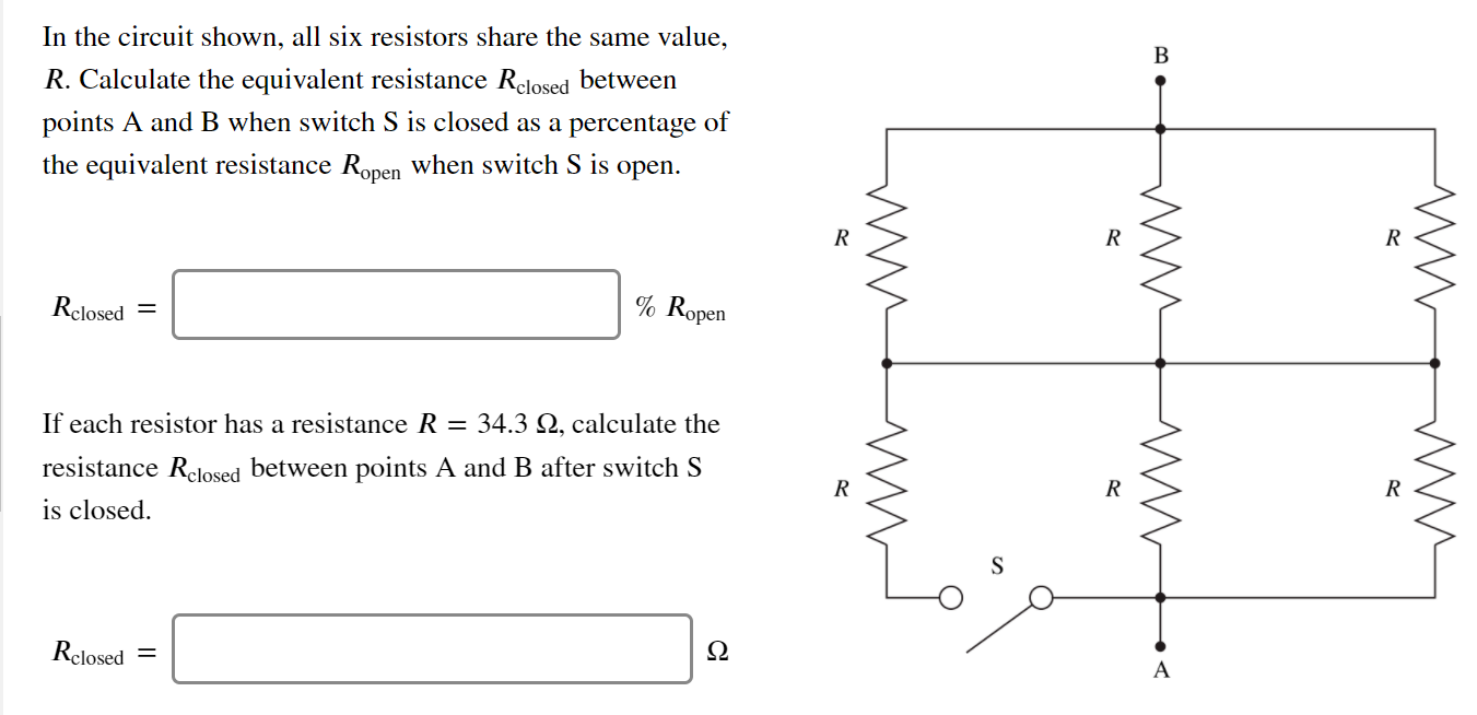 Solved B In The Circuit Shown, All Six Resistors Share The | Chegg.com