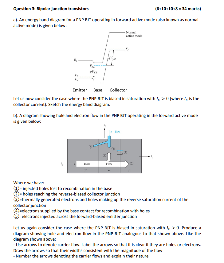Solved Question 3 Bipolar junction transistors