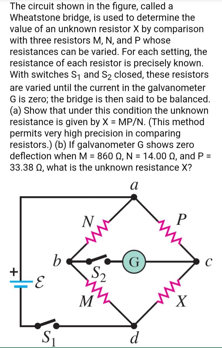 Solved The circuit shown in the figure, called a Wheatstone | Chegg.com