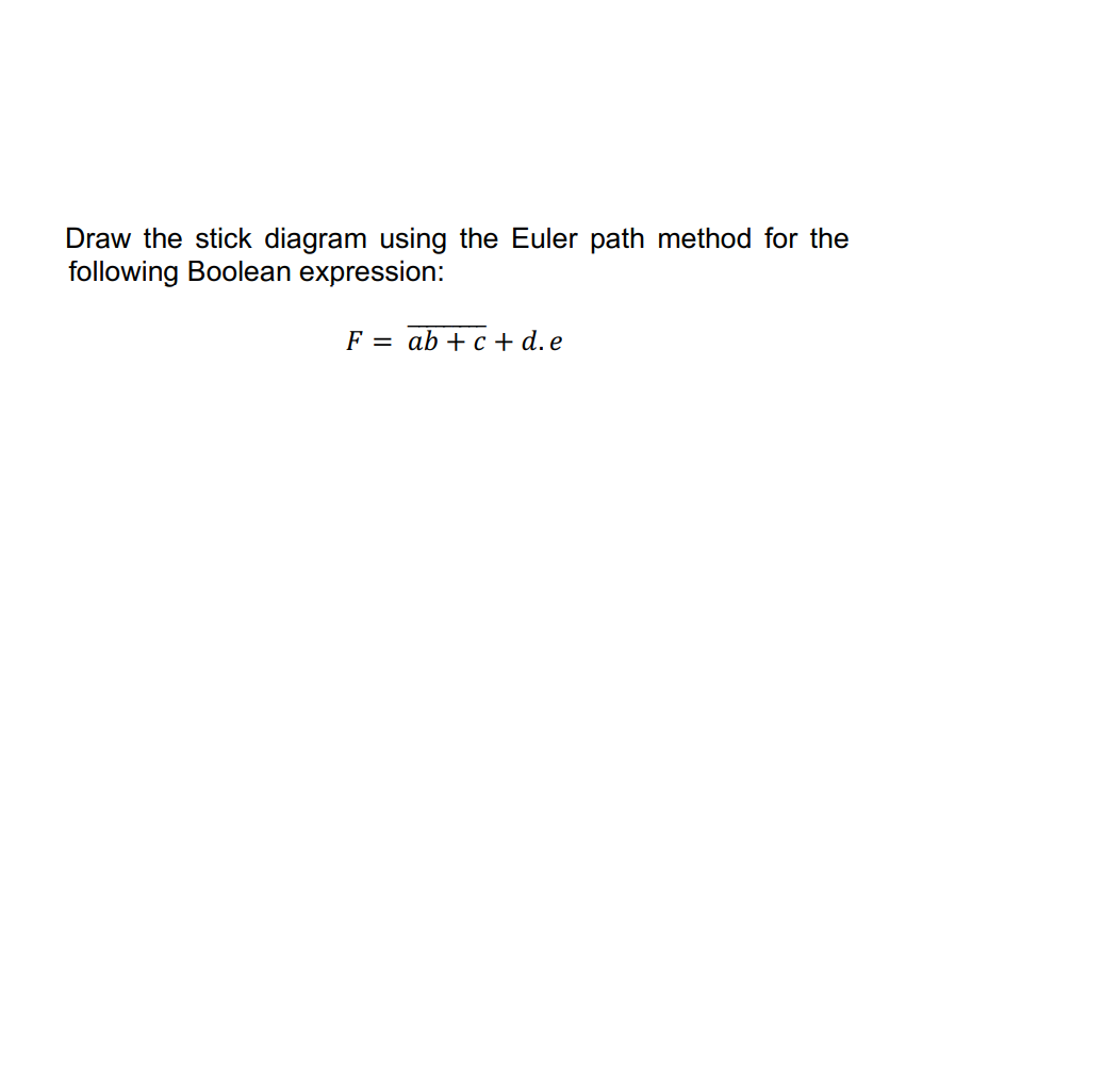 Solved Draw the stick diagram using the Euler path method | Chegg.com