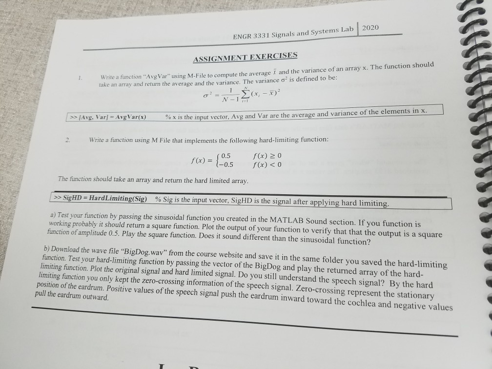 Solved please help to do this assignment using matlab. I | Chegg.com