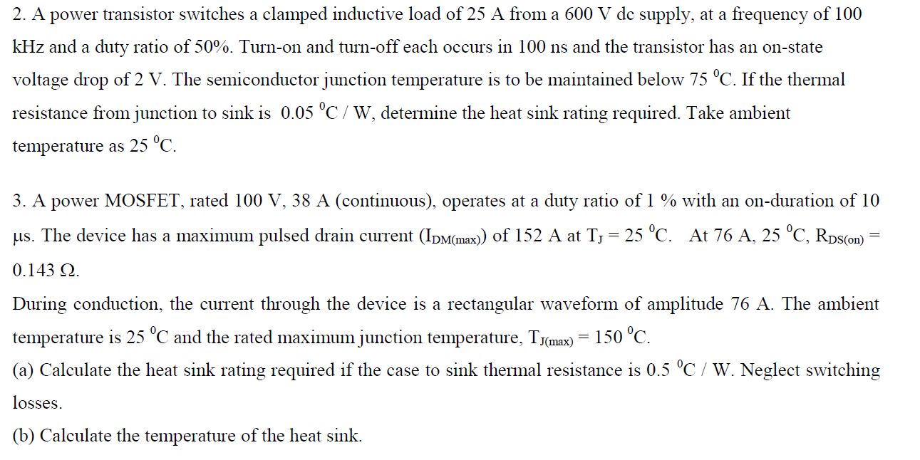 Solved 2. A power transistor switches a clamped inductive