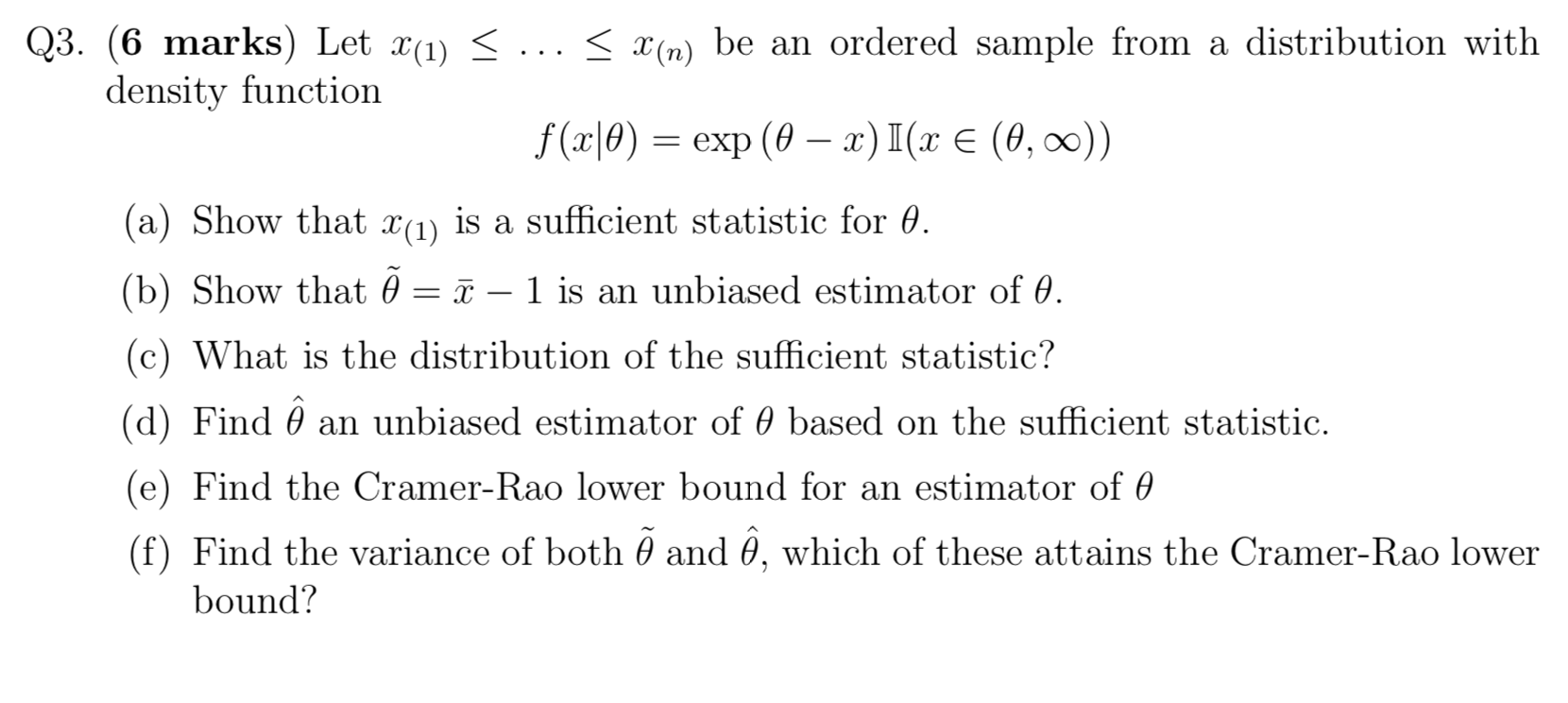 Solved Q3 6 Marks Let X 1 X N Be An Ordered Chegg Com