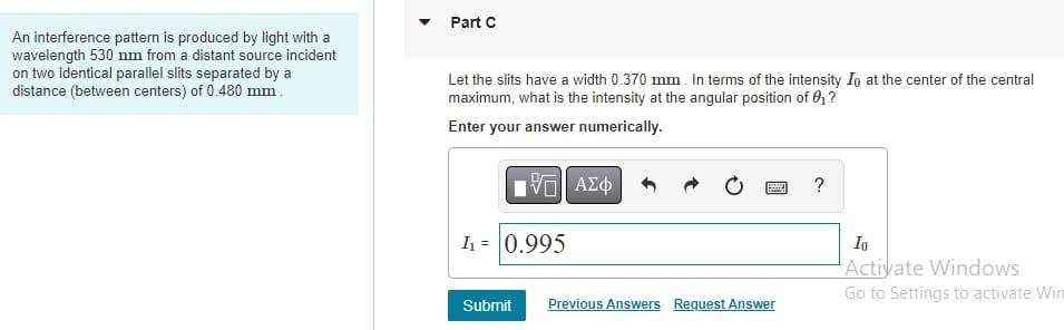 Solved An interference pattern is produced by light with a | Chegg.com