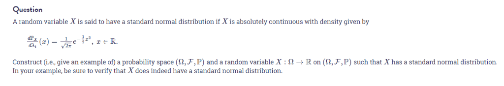Solved Question A random variable X is said to have a | Chegg.com