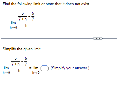 Solved Find the following limit or state that it does not | Chegg.com