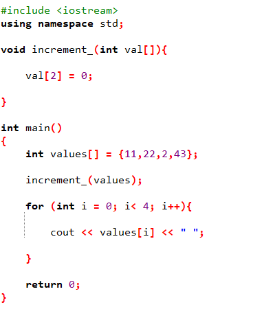 Solved #include using namespace std; void increment_(int | Chegg.com