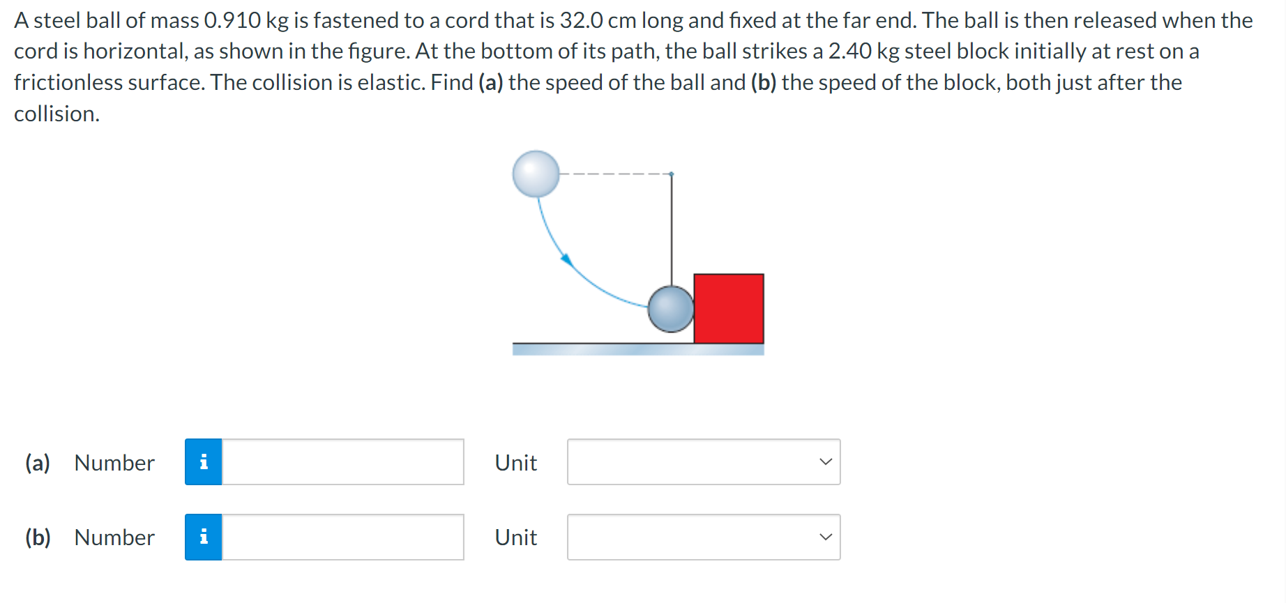 Solved A steel ball of mass 0.910 kg is fastened to a cord