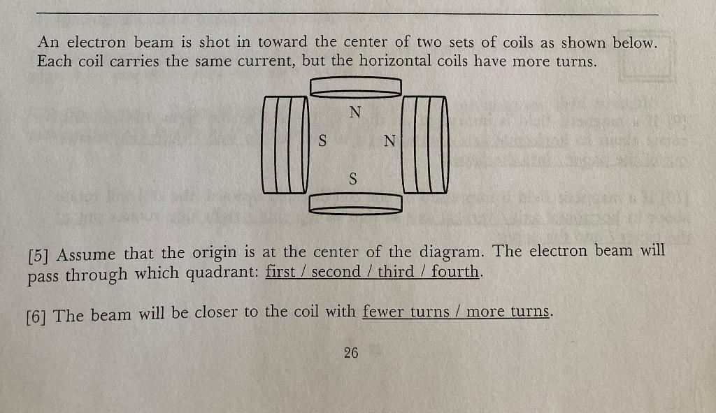 Solved An electron beam is shot in toward the center of two | Chegg.com
