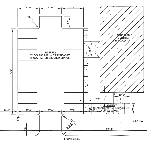 Solved If 4' around the parking lot is required to be | Chegg.com