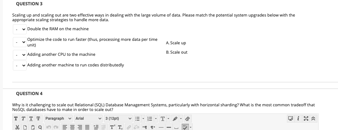 Solved QUESTION 3 Scaling up and scaling out are two | Chegg.com