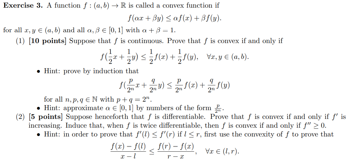 Solved Exercise 3 A Function F A B R Is Called A Co Chegg Com