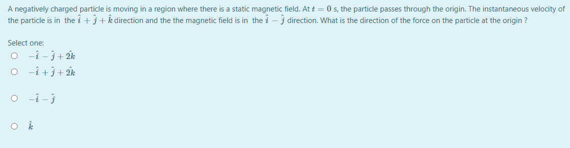 Solved A negatively charged particle is moving in a region | Chegg.com