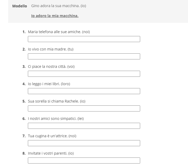 Need help with my italian homework, please respond if | Chegg.com