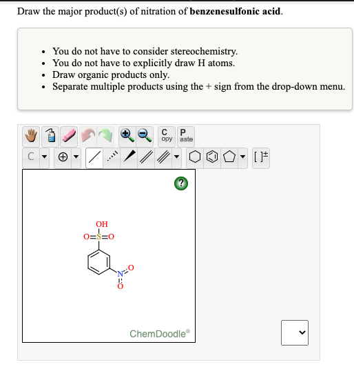 Solved Draw the major product(s) of nitration of