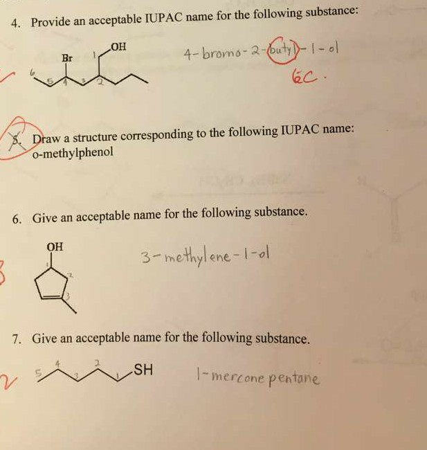 Solved 4. Provide an acceptable IUPAC name for the following | Chegg.com