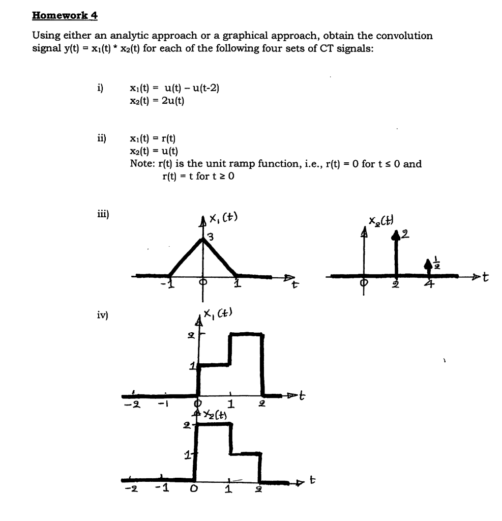 Solved Homework 4 Using either an analytic approach signal | Chegg.com