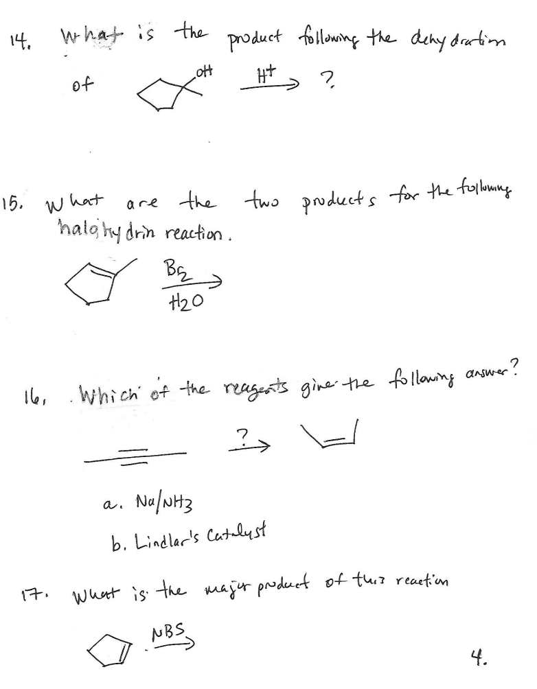 Solved 14. What is the product following the dehydration H+ | Chegg.com