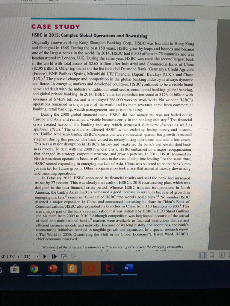 Solved What did you learn from HSBC’s case when applying