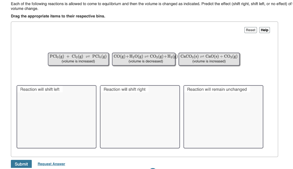 Solved Each of the following reactions is allowed to come to | Chegg.com