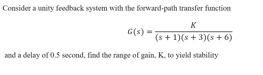 Solved Consider a unity feedback system with the | Chegg.com