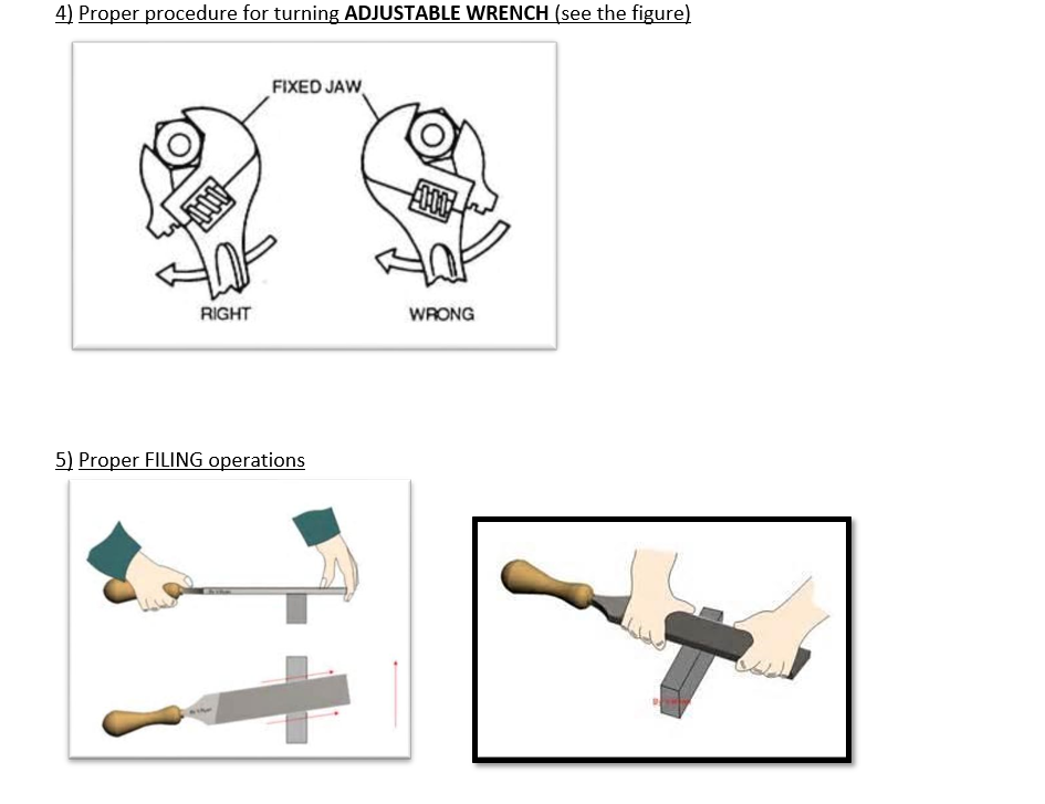 Solved 4) Proper procedure for turning ADJUSTABLE WRENCH