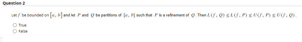 Solved If P,Q are partitions of [a,b] such that Q⊆P, then Q | Chegg.com