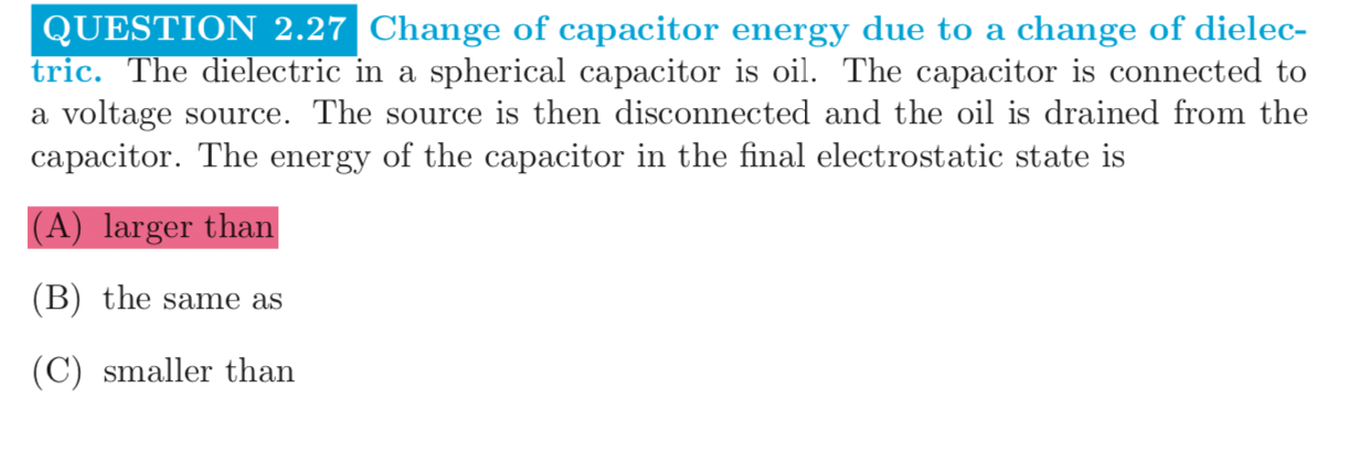 Solved QUESTION 2.27 Change of capacitor energy due to a | Chegg.com