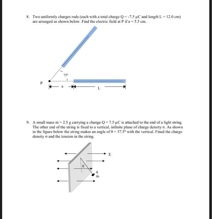 Solved Two Uniformly Charges Rods (each With A Total Charge | Chegg.com