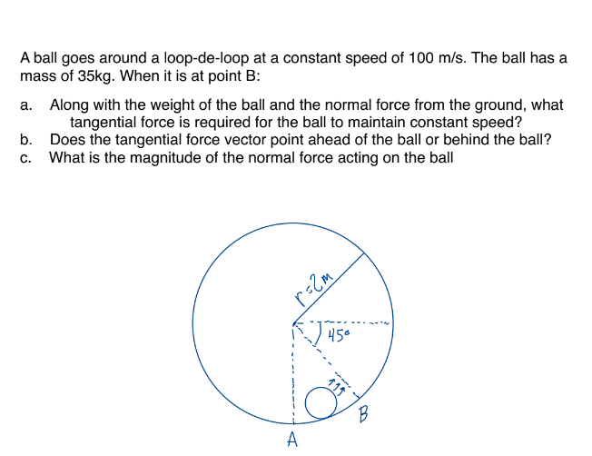 Solved A ball goes around a loopdeloop at a constant speed