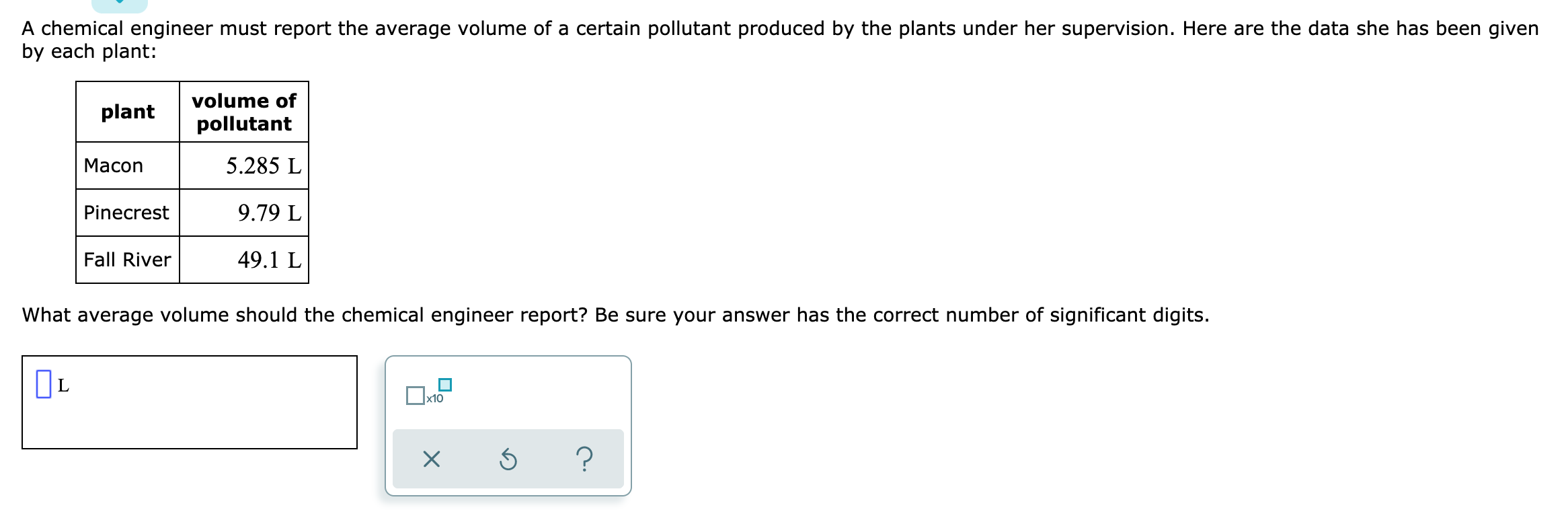 solved-a-chemical-engineer-must-report-the-average-volume-of-chegg