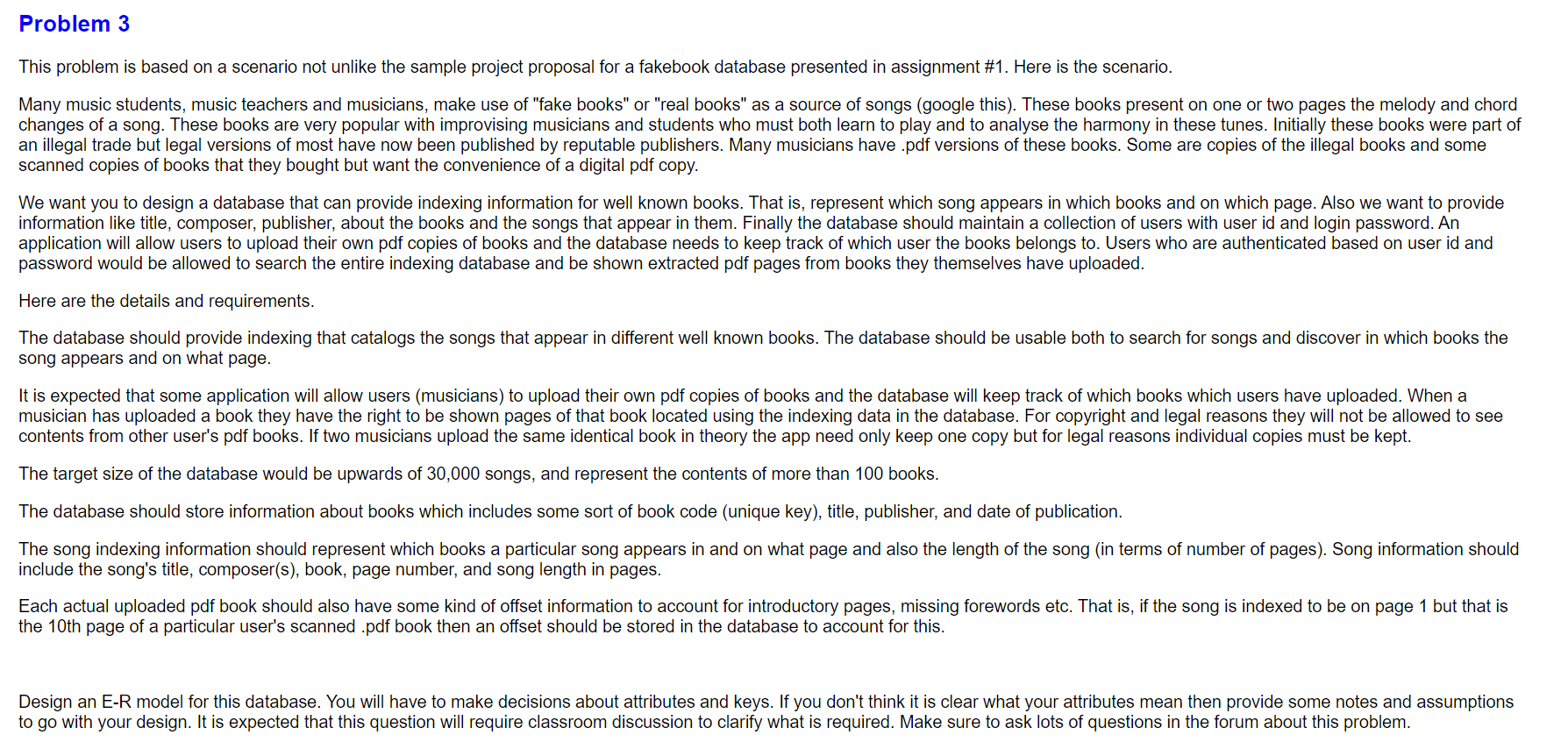 Problem 3 This problem is based on a scenario not | Chegg.com