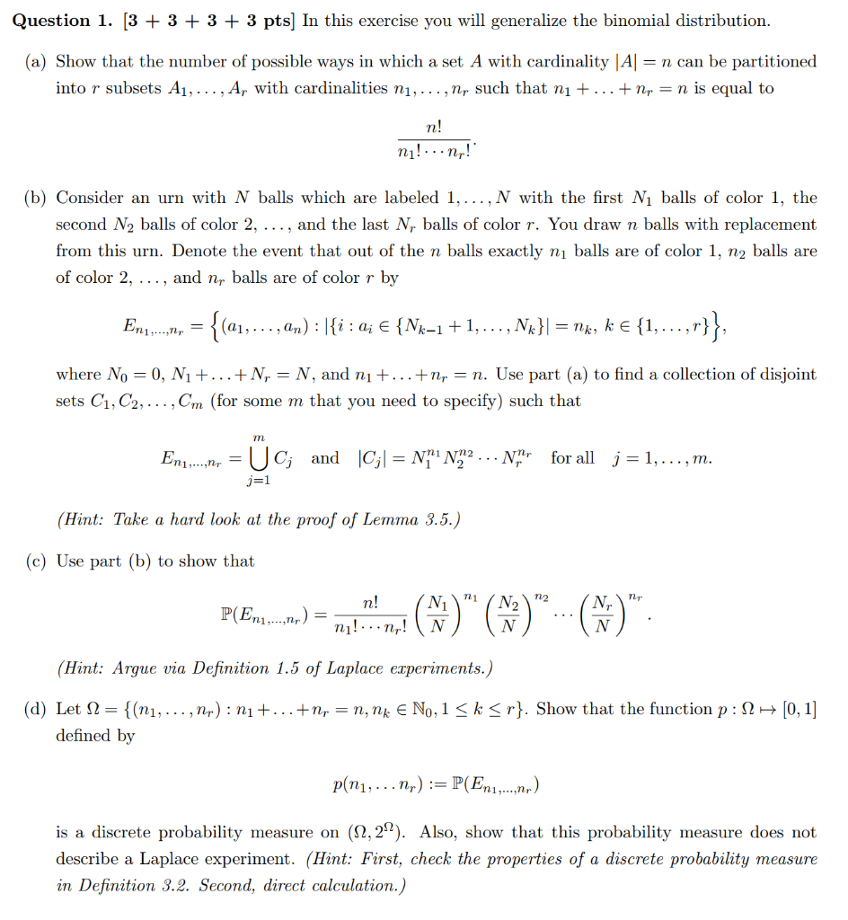 Solved In this exercise you will generalize the | Chegg.com