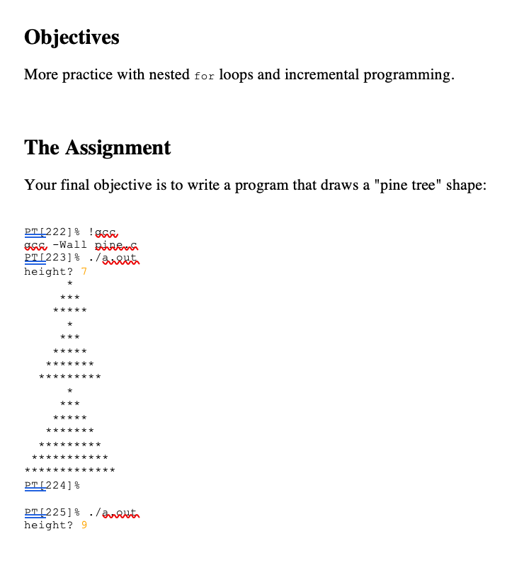 Solved Objectives More practice with nested for loops and | Chegg.com