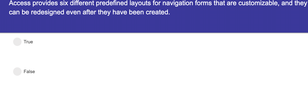 Solved Access provides six different predefined layouts for | Chegg.com