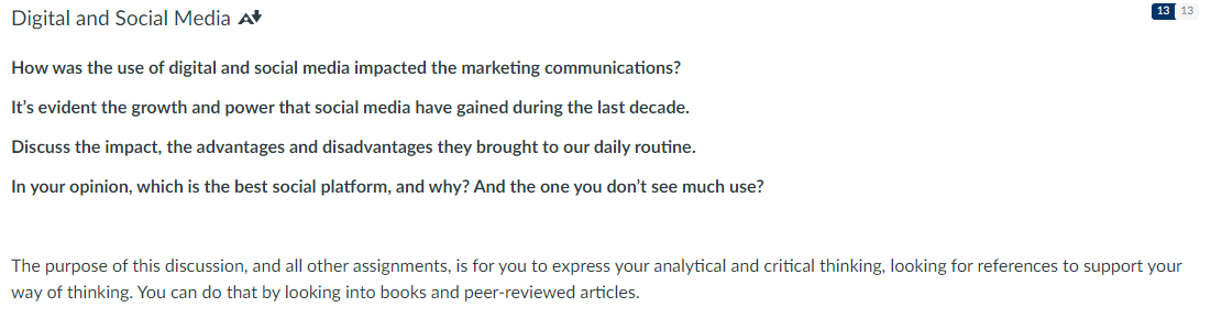 Solved Digital and Social Media At How was the use of | Chegg.com