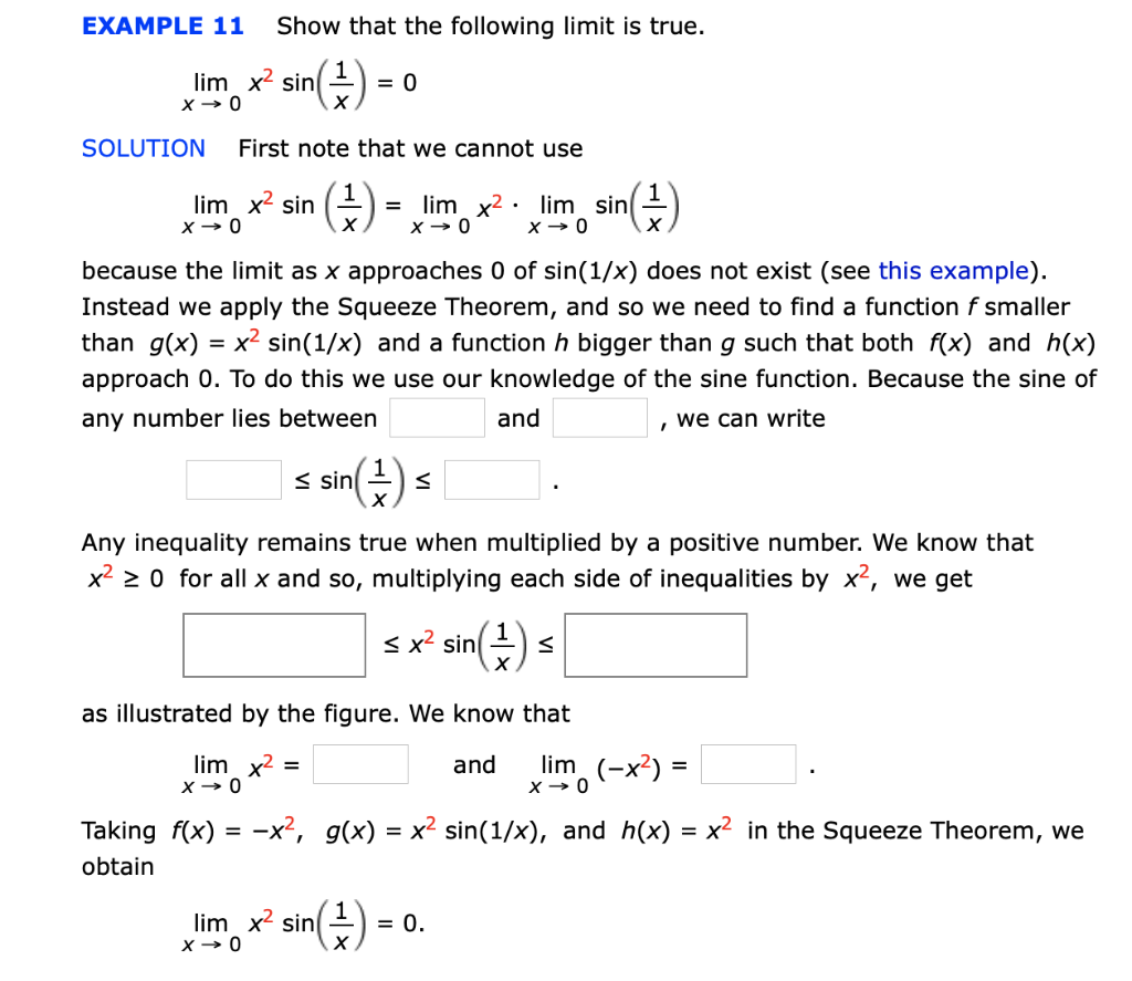 Solved Example 11 Show That The Following Limit Is True Lim Chegg Com