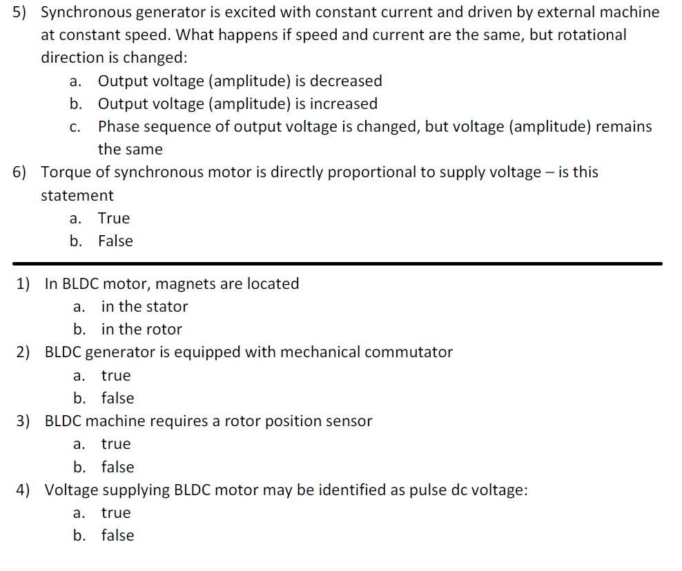 Solved 5) Synchronous Generator Is Excited With Constant | Chegg.com