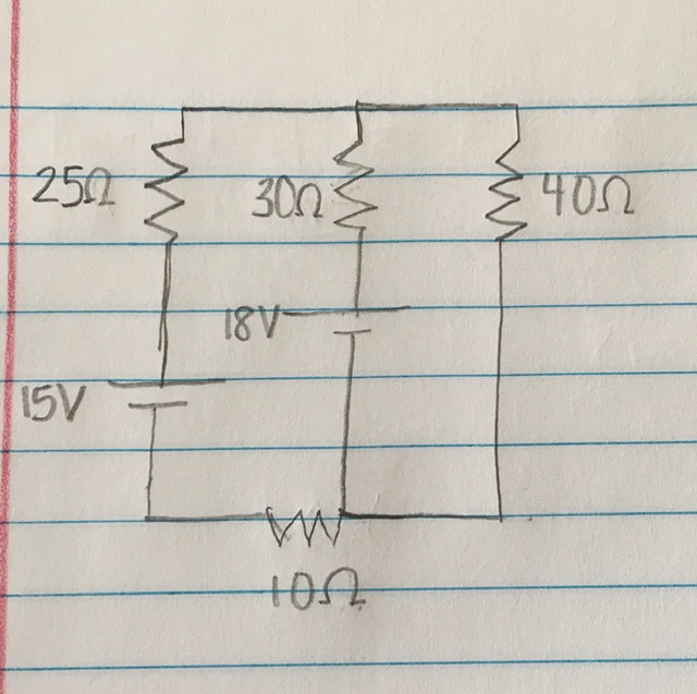 Solved Find voltage across 40ohm resistor, and the current | Chegg.com