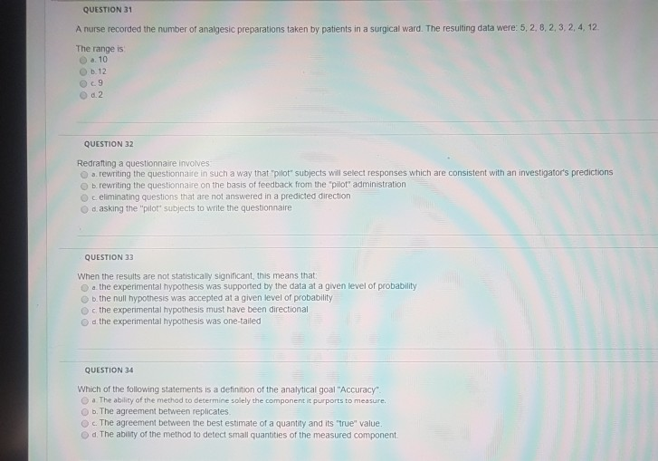 Solved QUESTION 1 A continuous scale of measurement is | Chegg.com
