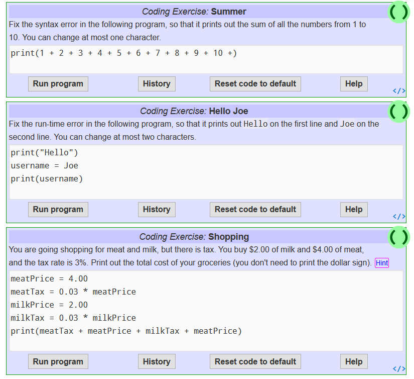 Solved ( ) Coding Exercise: Summer Fix the syntax error in | Chegg.com