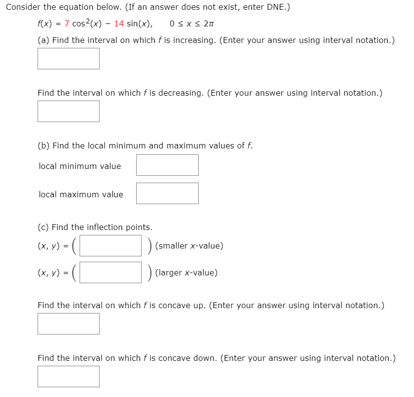 Solved Consider the equation below. (If an answer does not | Chegg.com