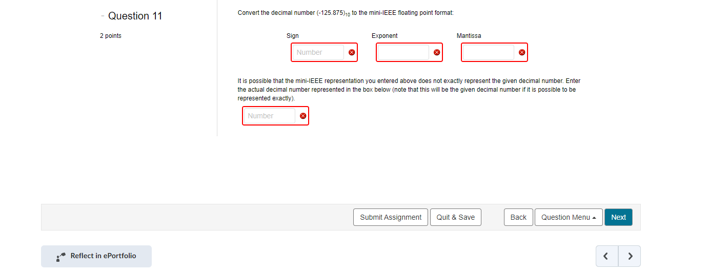 Solved Convert the decimal number (−125.875)10 to the